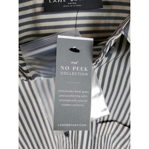 Lane Bryant Button Shirt Women's Size 2X (18/20) Striped Long Sleeve NWT - Picture 5 of 13